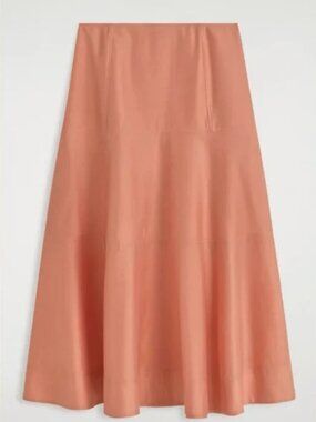 COS peach-colored panelled skirt, size 8